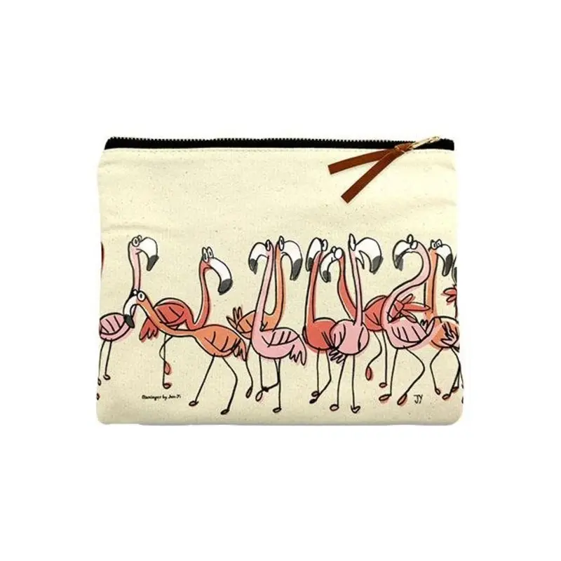 The Animal Project Canvas Pouch (Flamingoes By Jun-Yi)