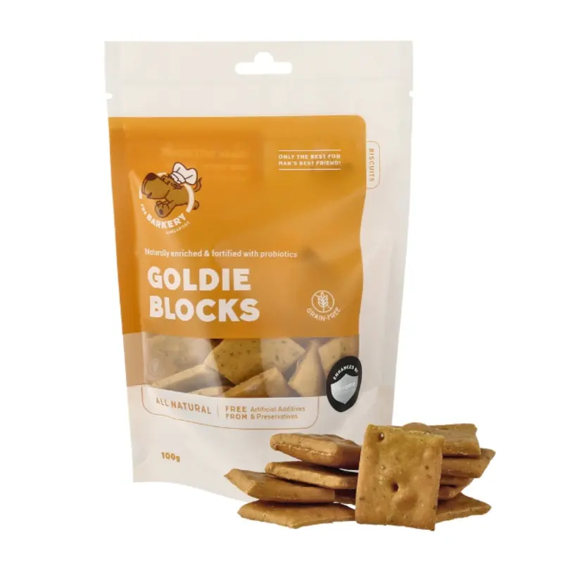 The Barkery Goldie Blocks Grain Free Biscuits Dog Treats