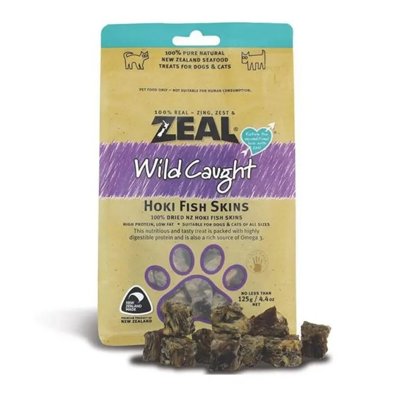 Zeal Free Range Air Dried Cat and Dog Treats (Hoki Fish Skins)
