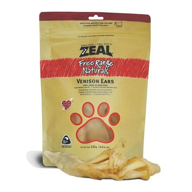 Zeal Free Range Air Dried Dog Treats (Venison Ears)