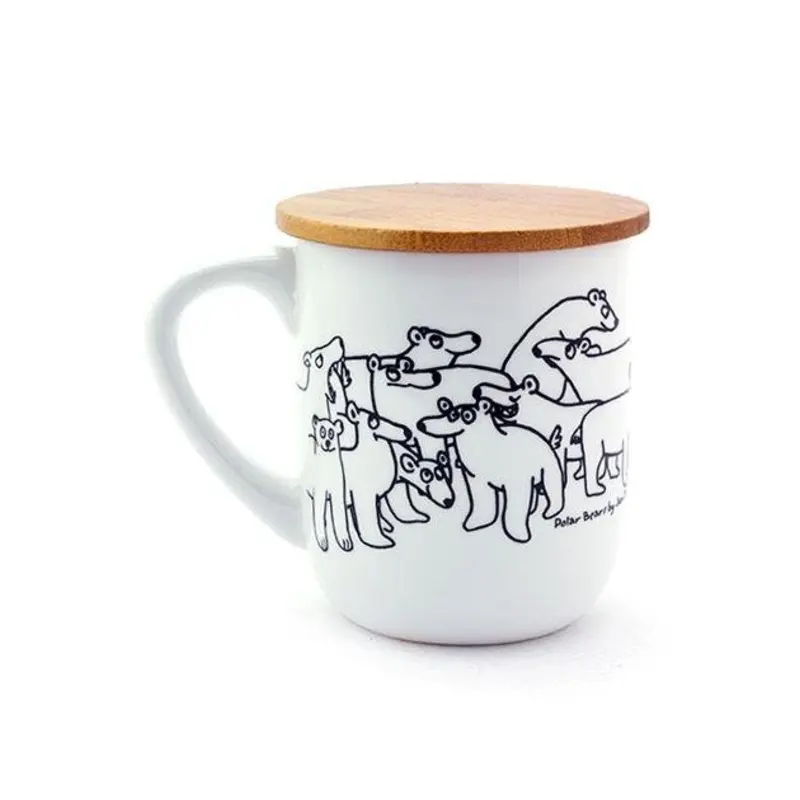 The Animal Project U-Mug With Wooden Lid (Polar Bears By Jun-Yi)