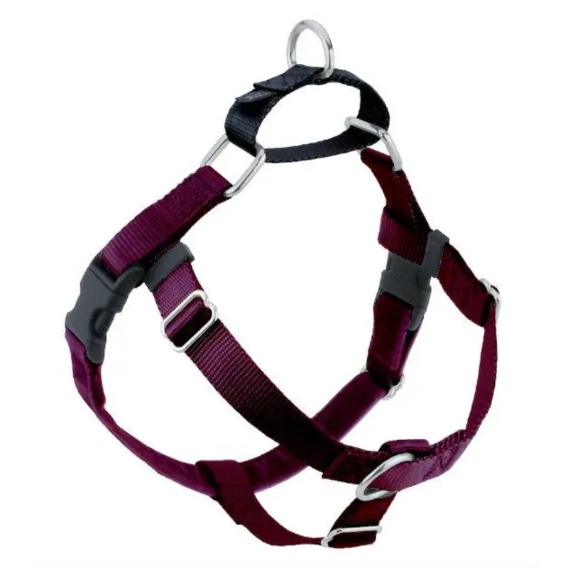 Freedom No-Pull Harness & Leash (Burgundy/Black) For Dogs