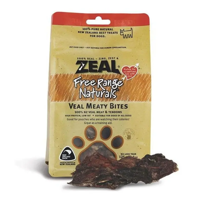 Zeal Free Range Air Dried Dog Treats (Veal Meaty Bites)