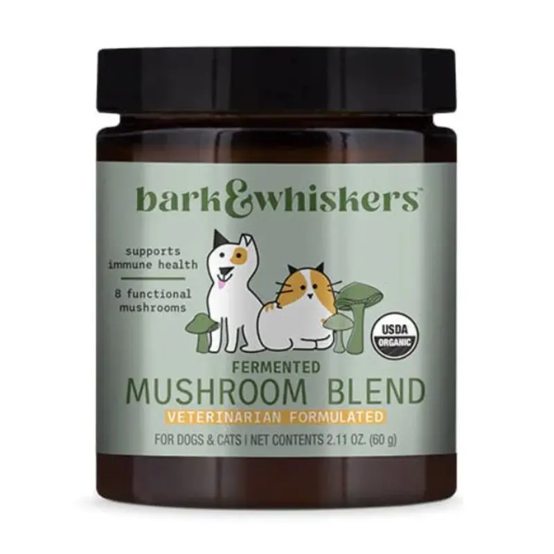 Bark & Whiskers Organic Fermented Mushroom Blend Supplements for Cats and Dogs