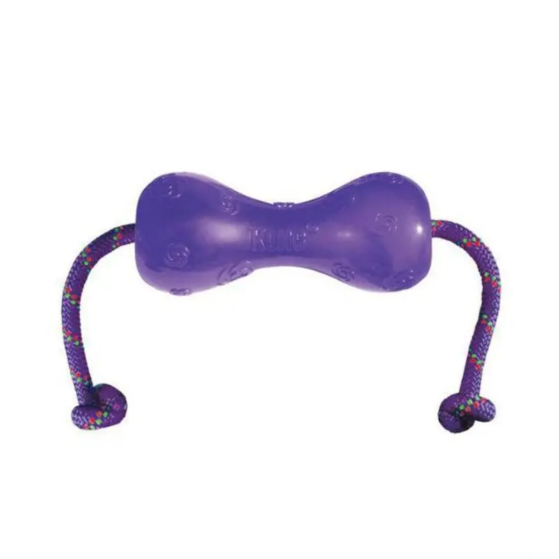Kong Squeezz Dumbbell with Rope Dog Toy