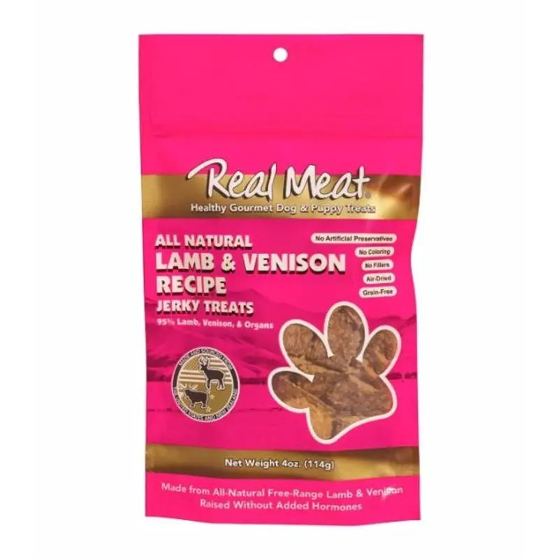 The Real Meat Company All Natural Lamb & Venison Recipe Jerky Dog Treats