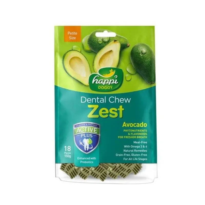 Happi Skippi (Happi Doggy) ZEST Petite Dental Dog Chews (Avocado)