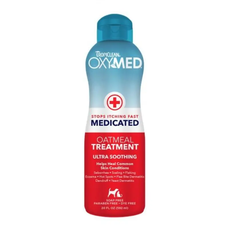 TropiClean OxyMed (Stop Itching Fast Medicated) Oatmeal Treatment Rinse For Cats & Dogs