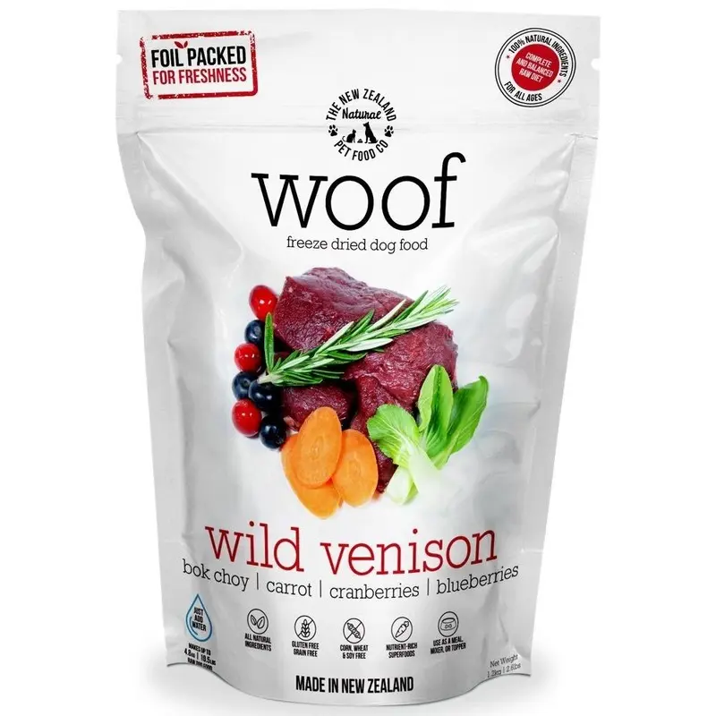 Woof Freeze Dried Raw Wild Venison Dog Food