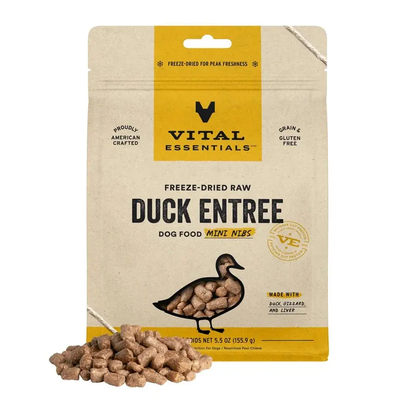 Vital Essentials Freeze Dried Raw MINI NIBS Dog Food (Duck)