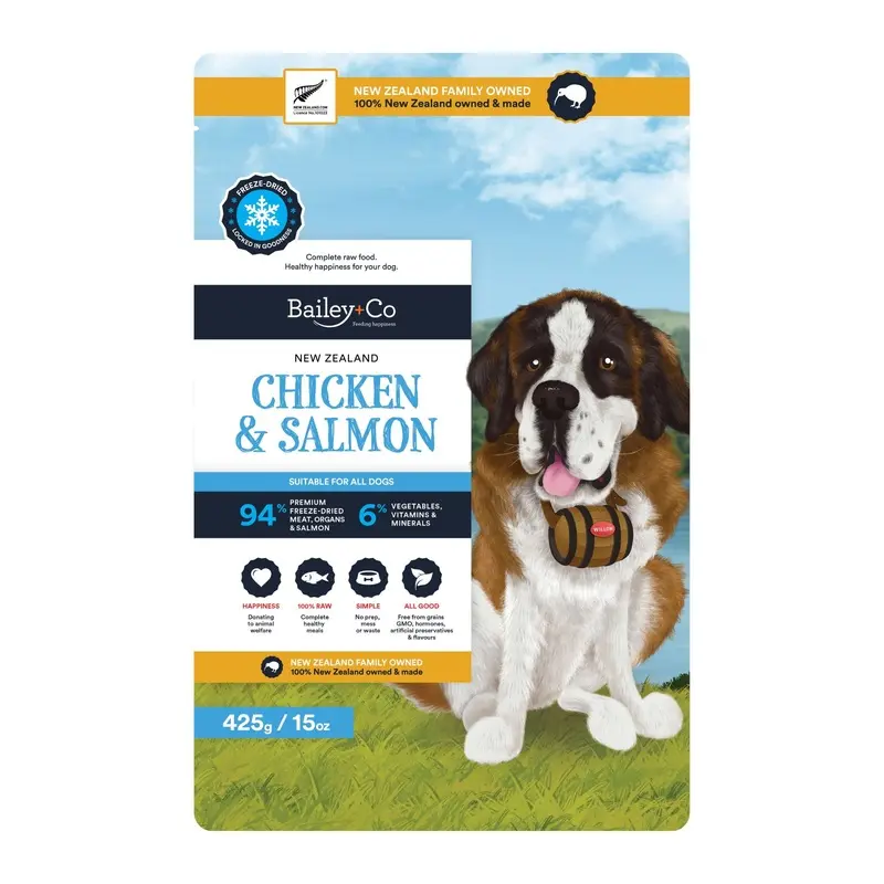 Bailey+Co New Zealand Freeze Dried Raw Dog Food (Chicken & Salmon)