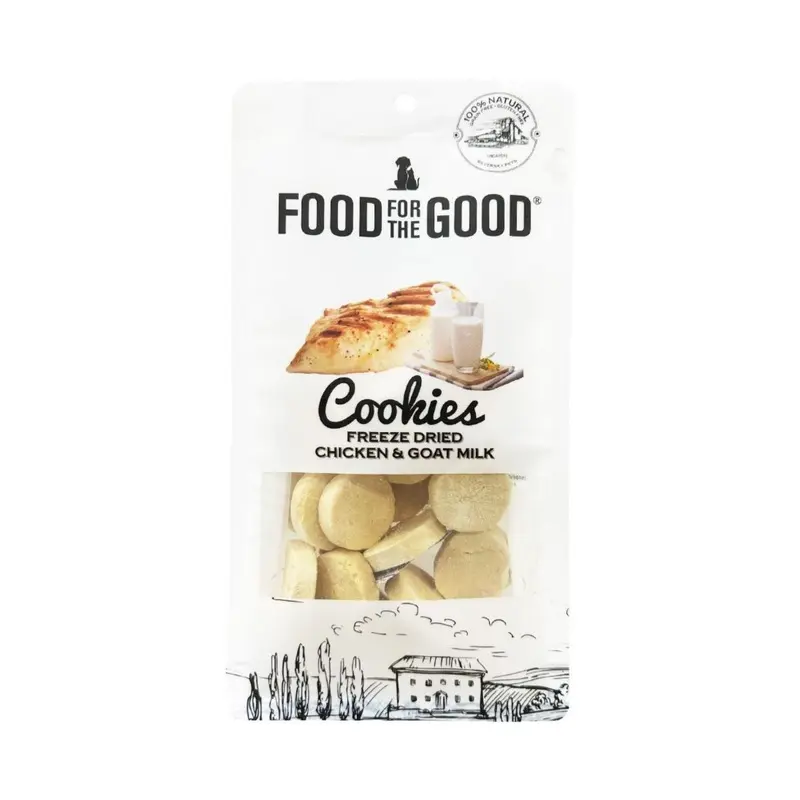 Food For The Good Freeze Dried Cat & Dog Treats (Chicken & Goat Milk Cookies)