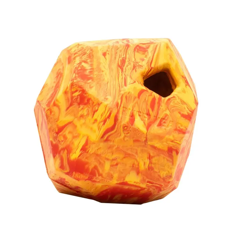Ruffwear Gnawt-a-Rock Natural Rubber Treat Dispenser Throw Dog Toy (Salamander Orange)