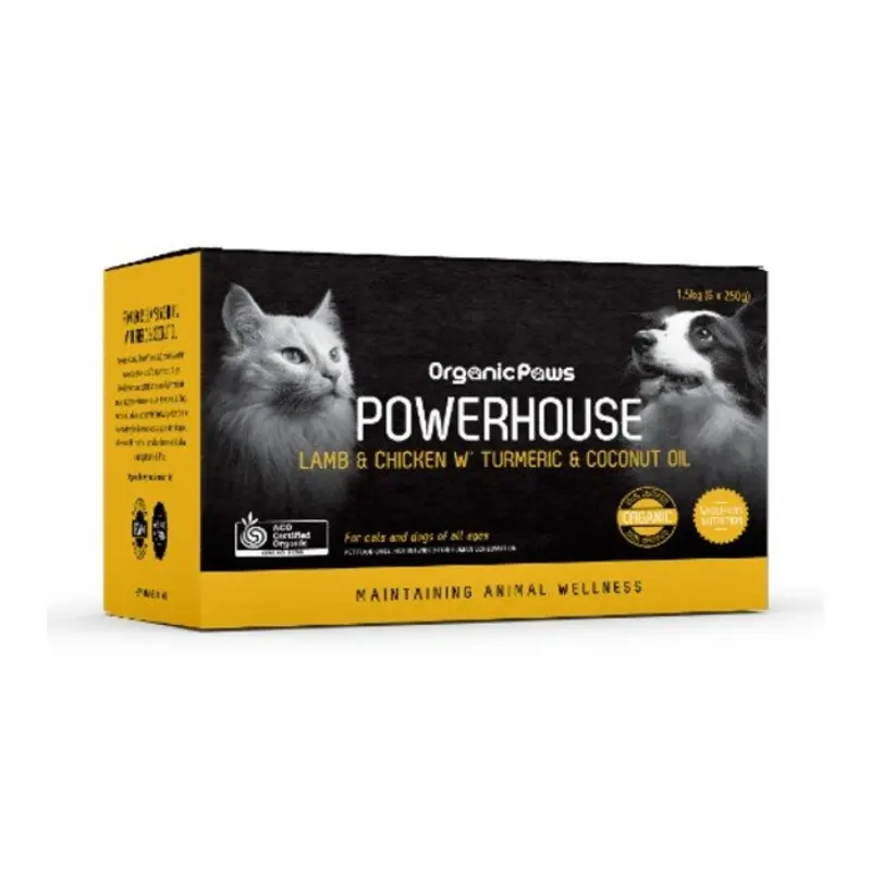 Organic Paws Powerhouse Lamb & Chicken with Turmeric & Coconut Oil Frozen Raw Dog Food