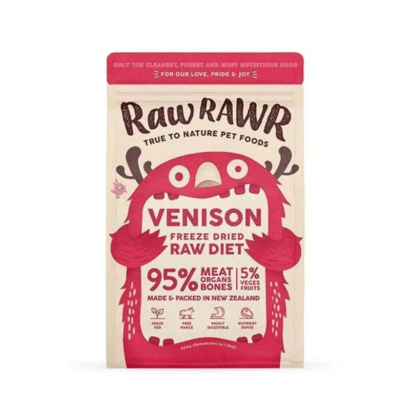 Raw Rawr's Freeze Dried Venison Balanced Diet Dog Food