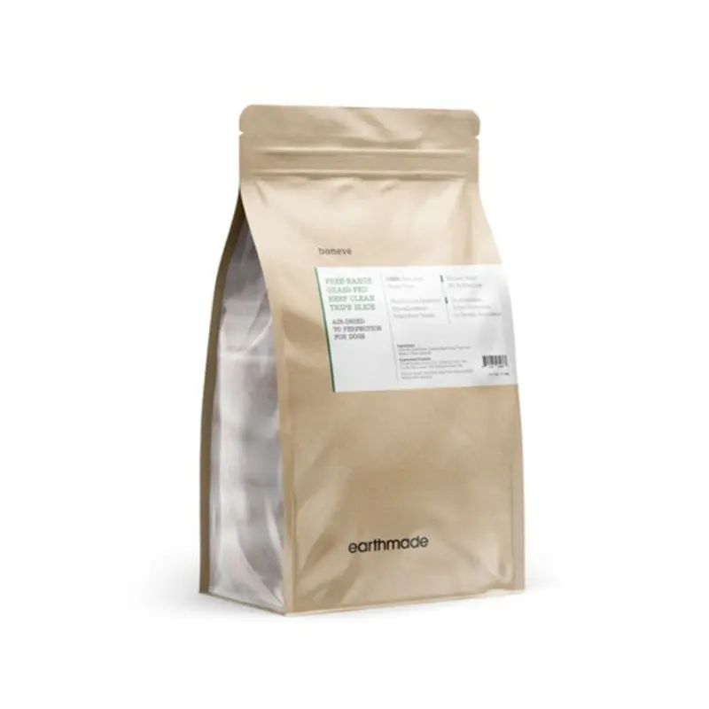 Boneve Earthmade Grass-Fed Beef Clean Tripe Slice Air Dried Dog Treats