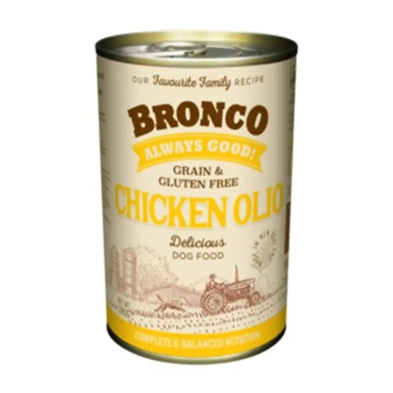 Bronco Grain & Gluten Free Canned Wet Dog Food (Chicken Olio)