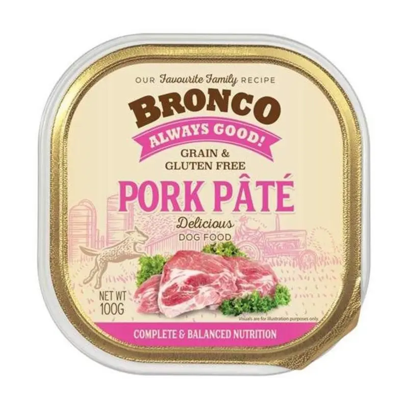 Bronco Grain & Gluten Free Casserole Tray Wet Dog Food (Pork Pt)
