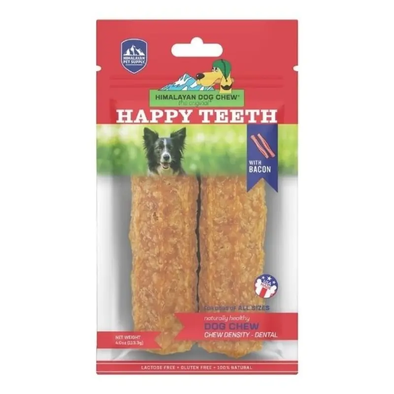 Himalayan Pet Supply Happy Teeth Bacon Dental Chew Dog Treats