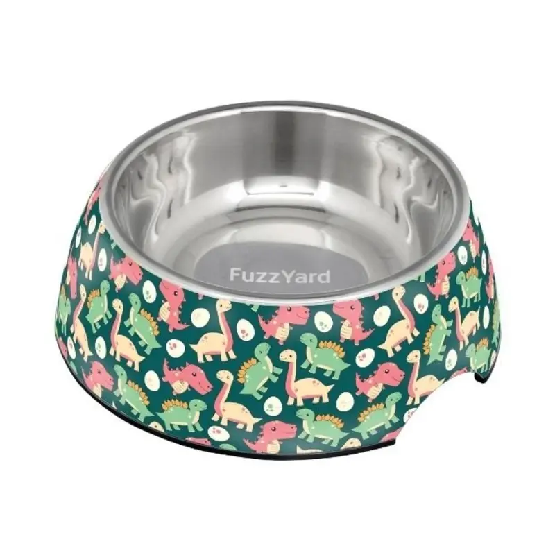 FuzzYard Dinosaur Land Dog Feeding Bowl