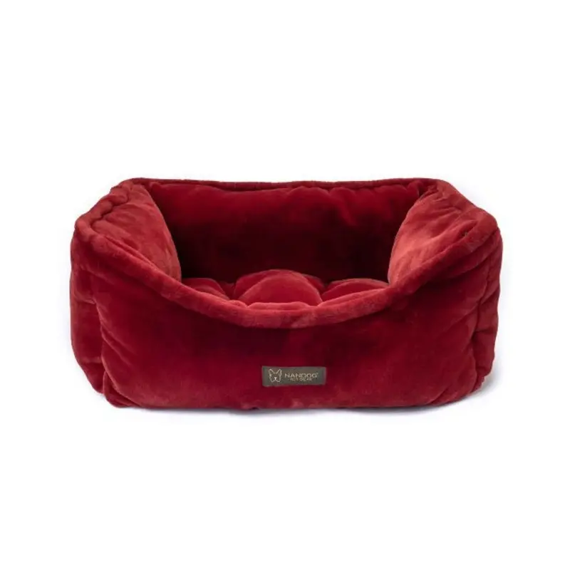 Nandog Pet Gear Cloud Reversible Bed (Burgundy) for Dogs and Cats