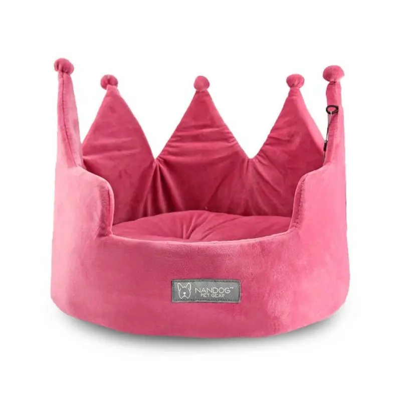 Nandog Pet Gear Crown Bed (Pink) for Dogs and Cats