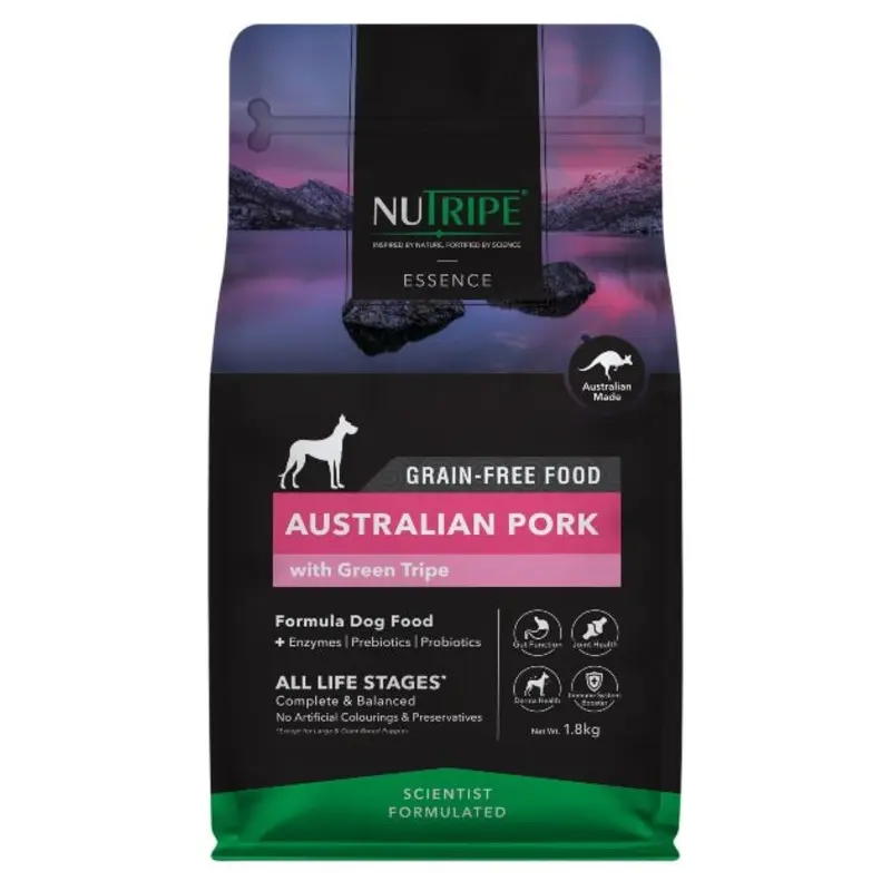 NUTRIPE Essence Grain-Free Australian Pork with Green Tripe Formula Dog Food