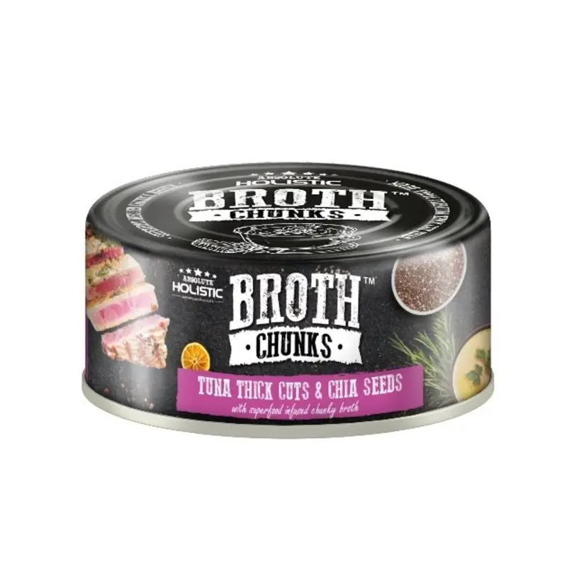 Absolute Holistic Broth Chunks (Tuna Thick Cuts & Chia Seeds) Wet Cat & Dog Food
