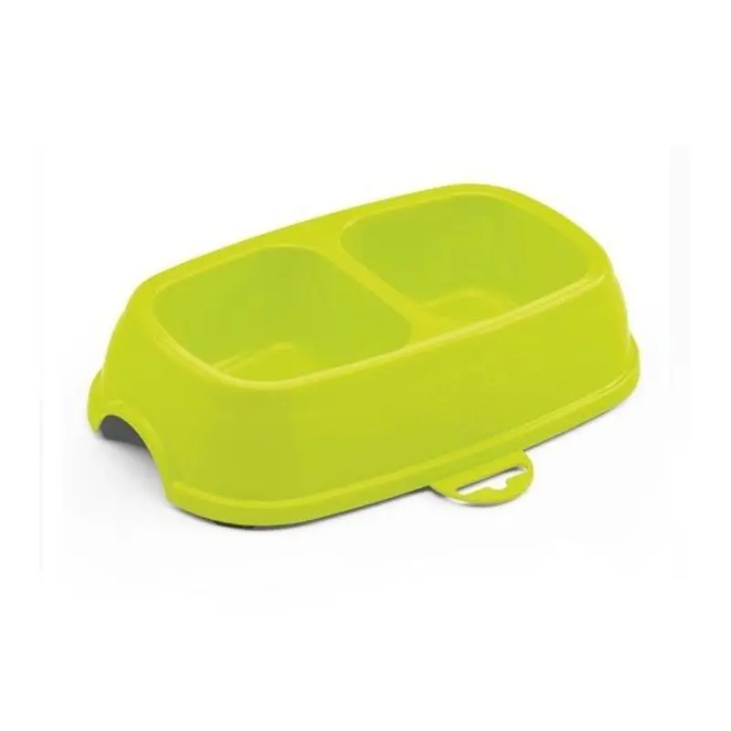 Stefanplast Break 13 Double Bowl (Lime Green) Cats & Dogs
