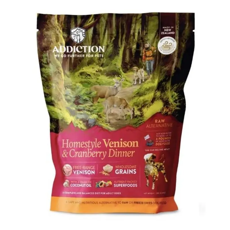 Addiction Air-Dried Dog Food (Homestyle Venison & Cranberry)