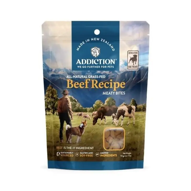 Addiction Grain-Free Meaty Bites Dog Treats (Beef)