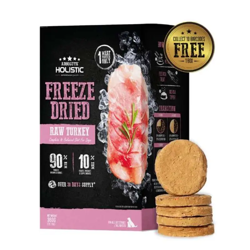 Absolute Holistic Freeze Dried Patties Dog Food (Turkey)