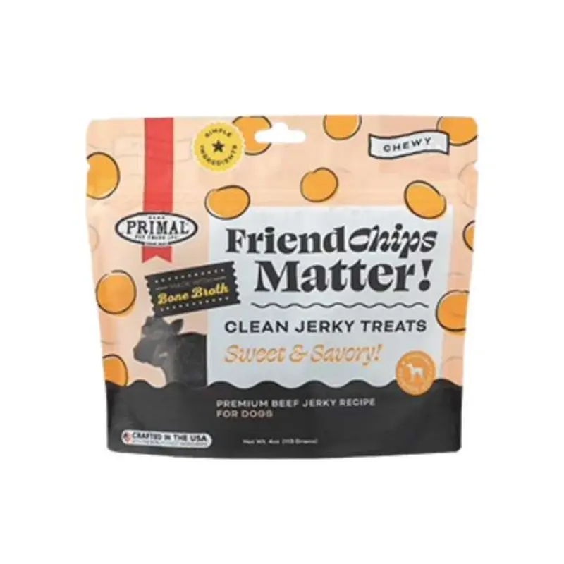 Primal FriendChips Matter - Beef with Broth Jerky Dog Treats