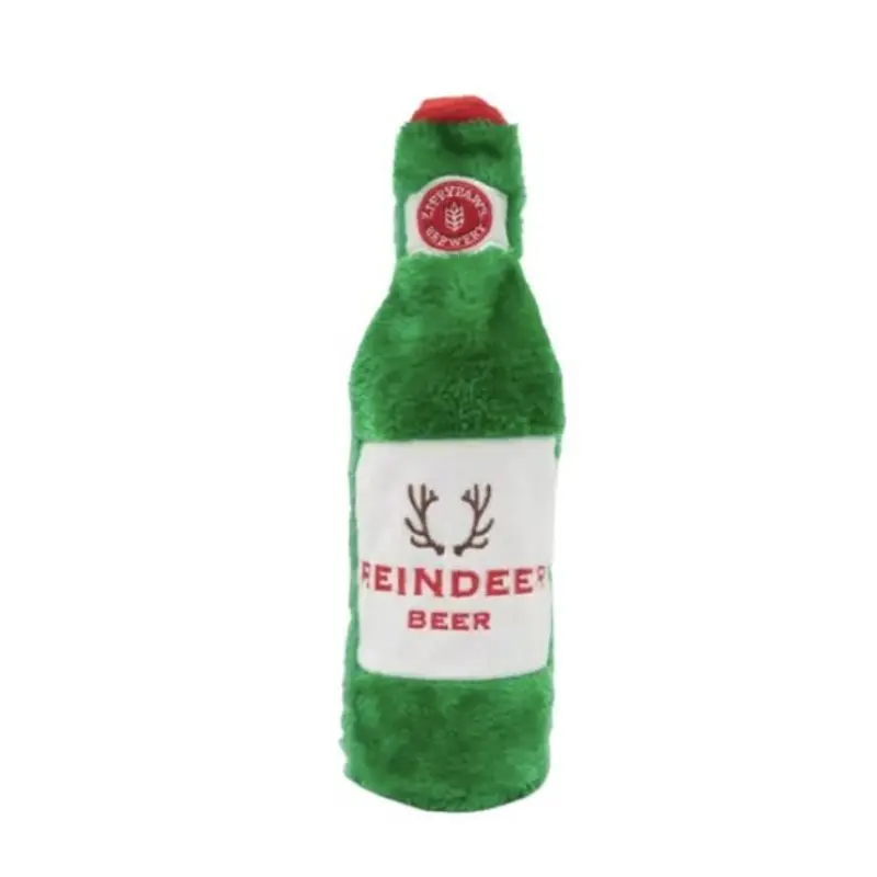 ZippyPaws Happy Hour Crusherz Christmas Holiday Dog Toy (Reindeer Beer)