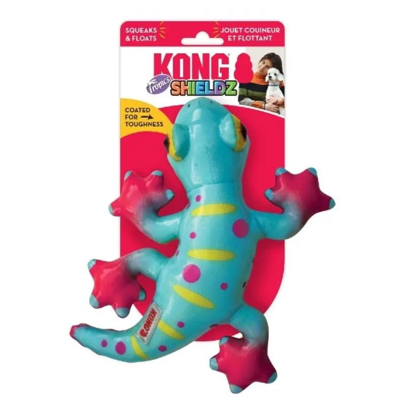 Kong Shieldz Tropics Gecko Squeak Dog Toy