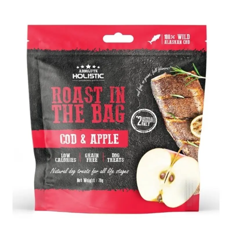 Absolute Holistic Roast In The Bag (Cod & Apple) Natural Dog Treats