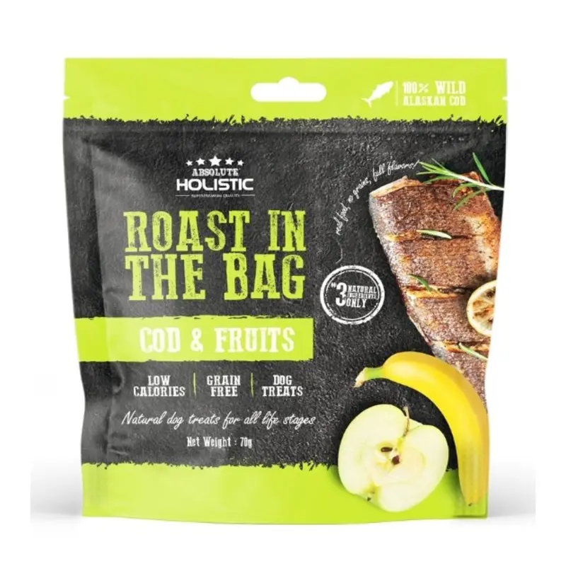 Absolute Holistic Roast In The Bag (Cod & Fruits) Natural Dog Treats