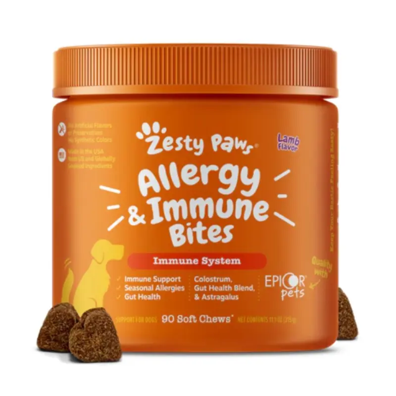 Zesty Paws Allergy & Immune Bites Immune System Supplements for Dogs (Lamb Flavour)