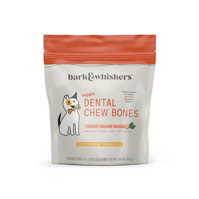 Bark & Whiskers Veggie Dental Chew Bones For Dogs