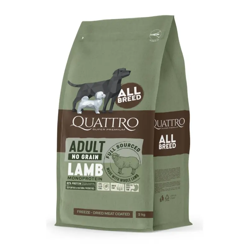 Quattro All Breed No Grain Dry Dog Food (Adult Lamb)