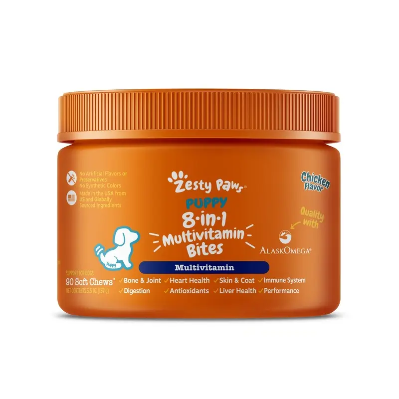 Zesty Paws 8-in-1 Multivitamin Bites Supplements for Puppies (Chicken Flavour)