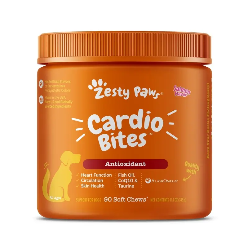 Zesty Paws Cardio Bites Antioxidant Supplements for Dogs (Salmon Flavour)