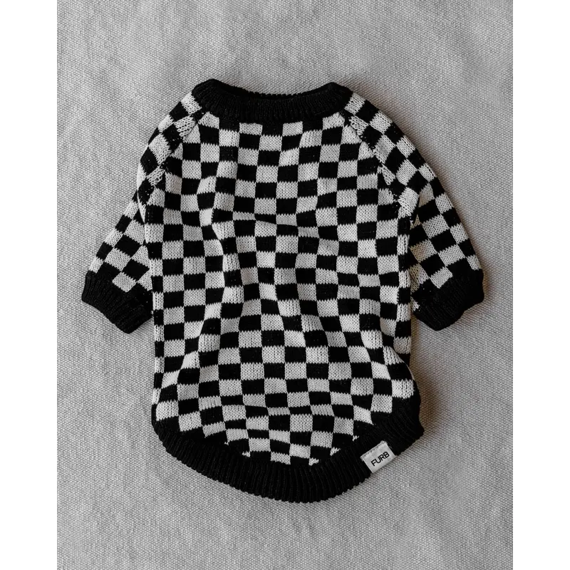 Arlo Black Check Dog Sweater
