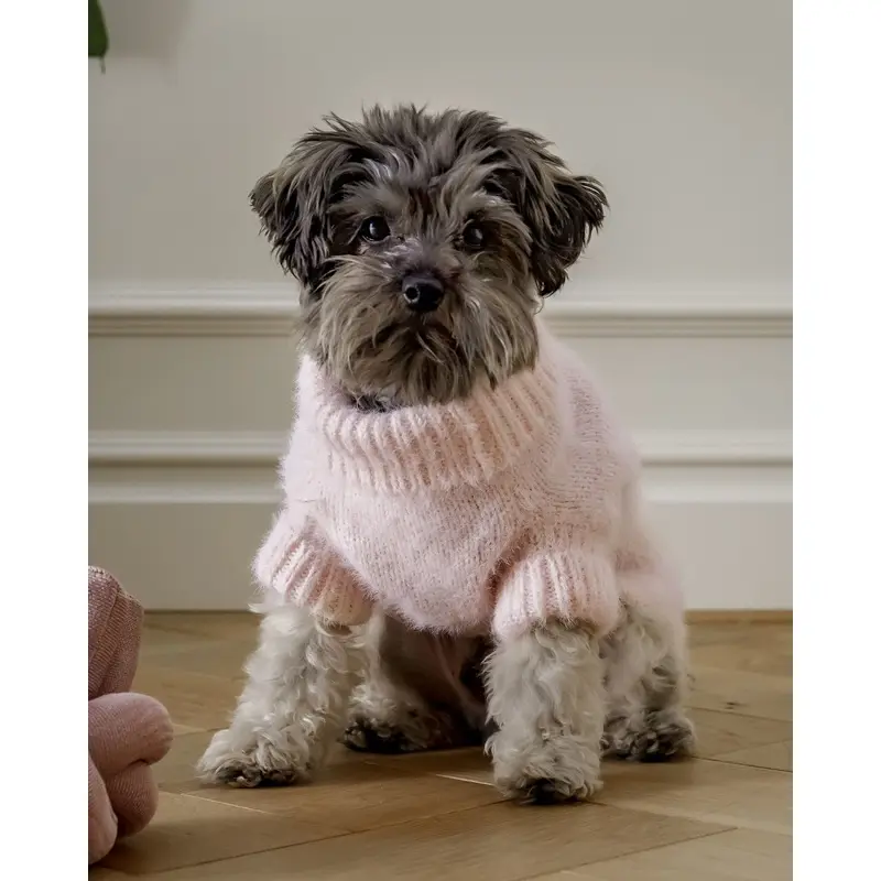 Bobbi Blush Eyelash Knit Dog Sweater