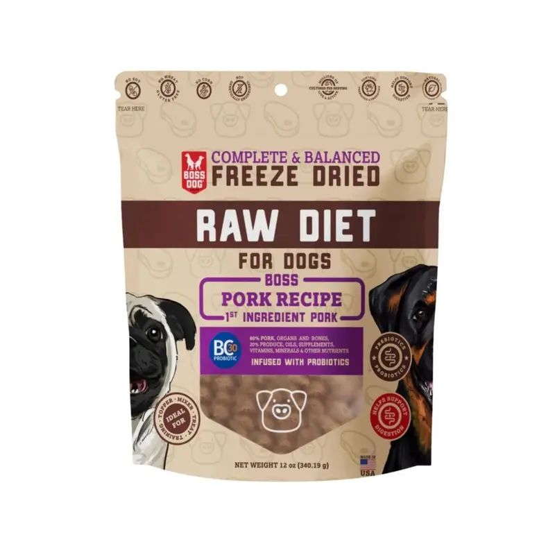 Boss Dog Complete & Balanced Freeze Dried Raw Diet (Pork)
