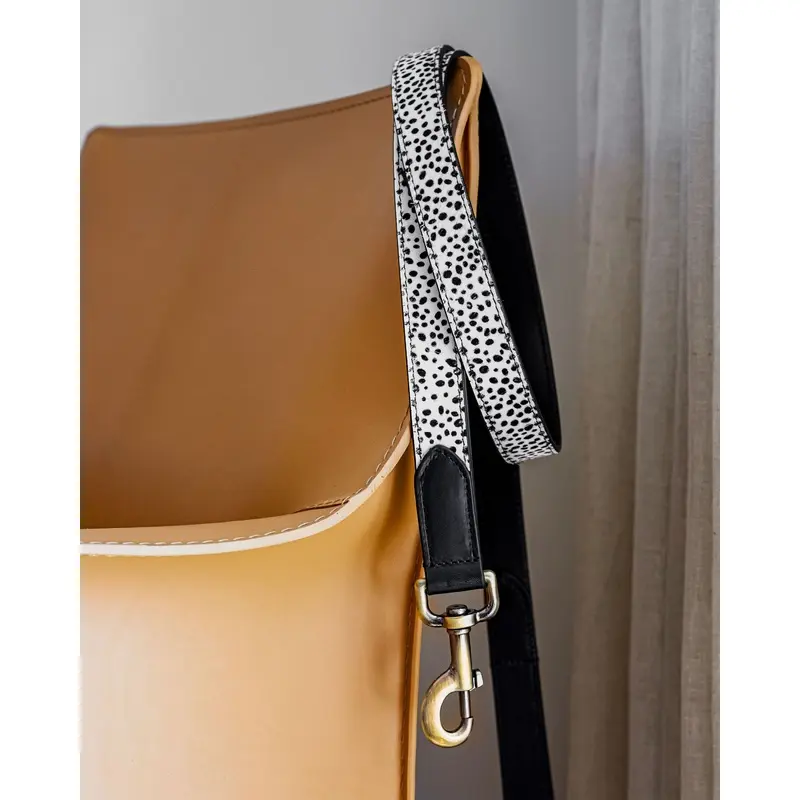 Wylde Black Spotted Pony Fur Dog Leash