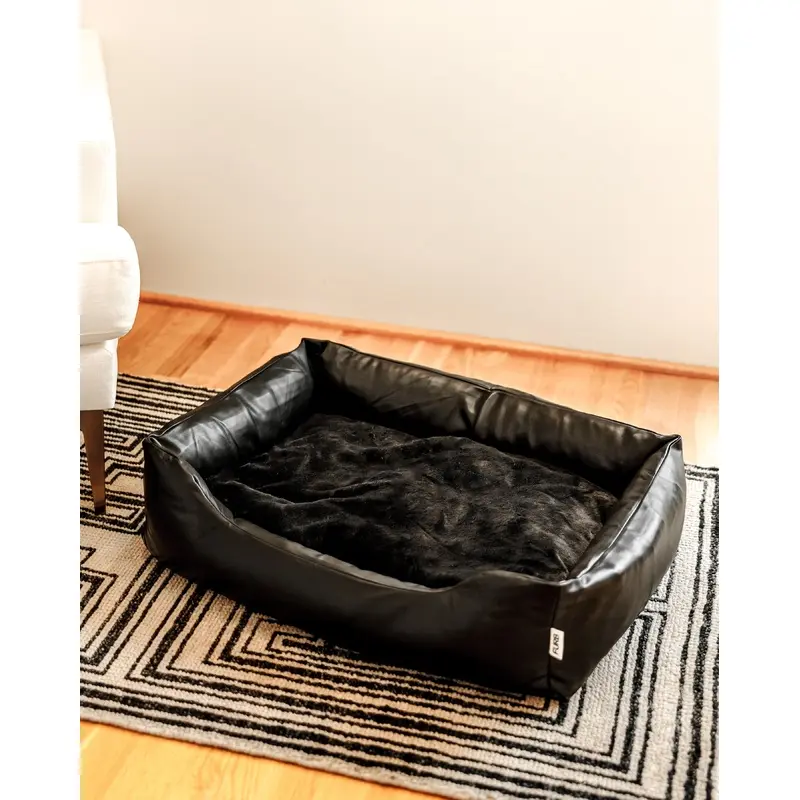 All Curled Up Black Structured Bed