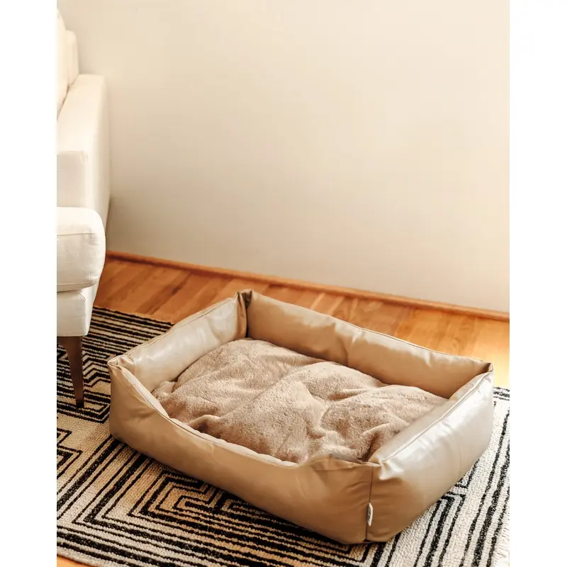 All Curled Up Tan Structured Bed