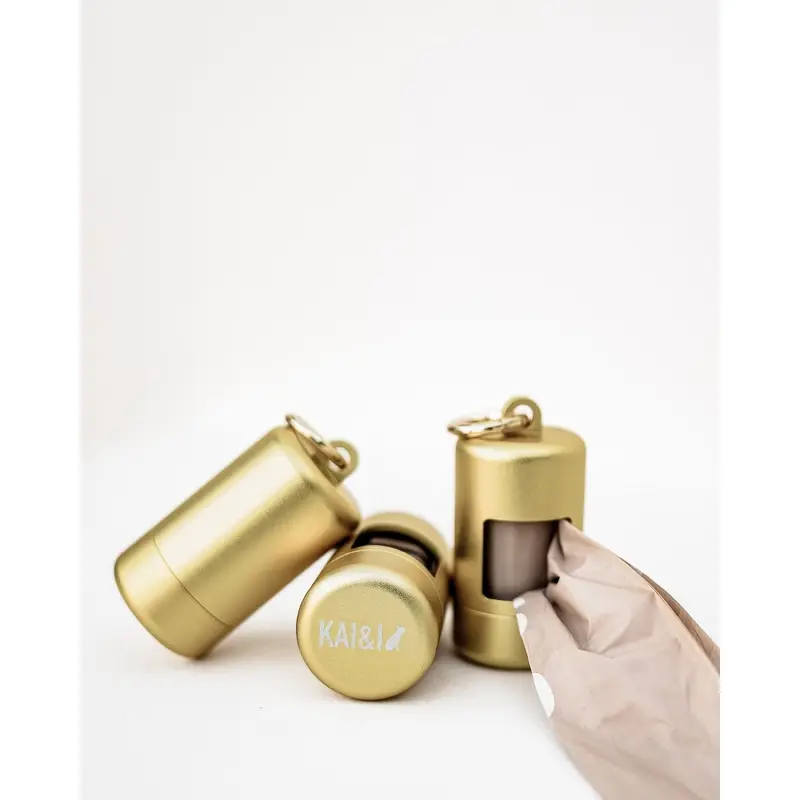 Top Dog Gold Metal Poop Bag Holder