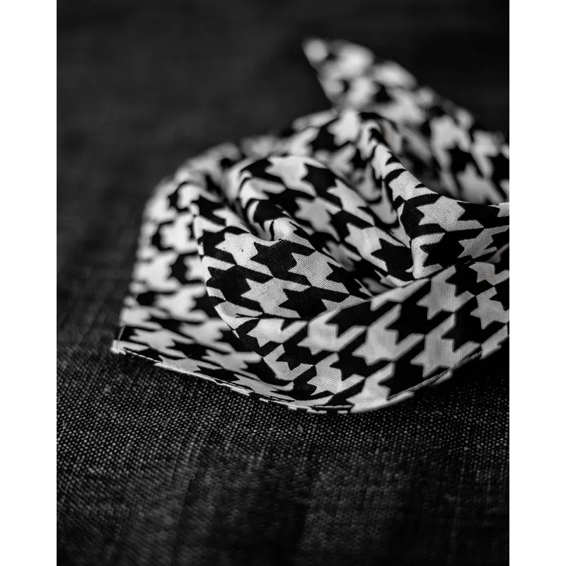 Watson Black + White Houndstooth Dog Bandana